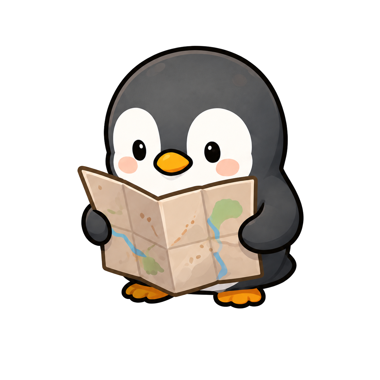 Penny holding a map